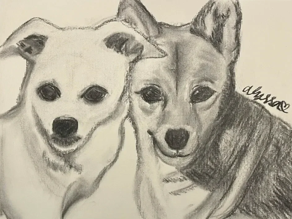 Duo Landscape of Dogs (Commission)