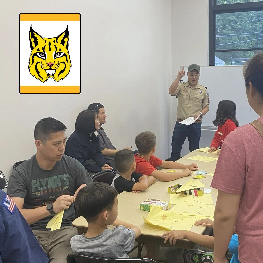First Meeting 🦁🐯🐺🦅

Our very first Pack meeting at the Fort Lee Recreation Center was a success!
Scouts worked on the Bobcat rank, learning about character, leadership, the Scout Oath &amp; Law &mdash; and we played fun games to bring the values 