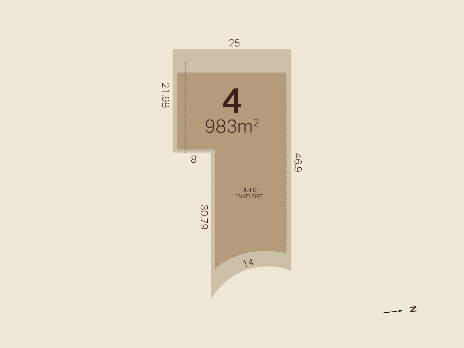 Lot '4' with a total area of 983 square meters