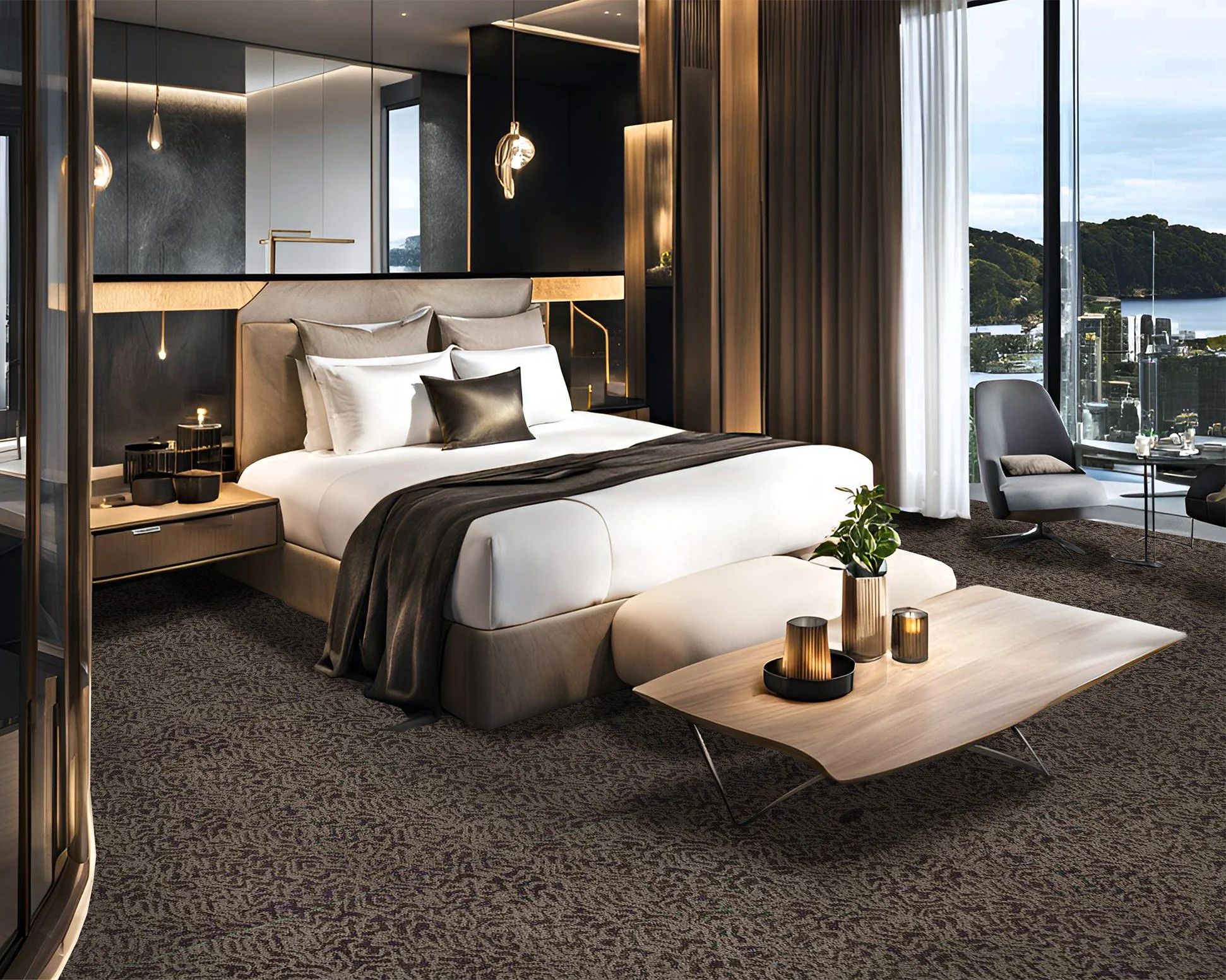 From hotel rooms to offices, our 100% New Zealand wool carpet tiles are an excellent choice due to their contemporary design, luxurious feel and guaranteed durability. 

With a score of 3/5 on the Caster Chair Wear Test and a 10 year manufacturers wa