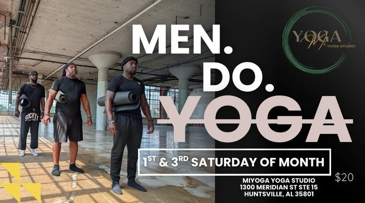 **This Saturday 9/19**

MEN. DO. YOGA. 

**For Men Only - all ages &amp; fitness levels **

Relax, stretch, reflect, recover&hellip; A MiYOGA class curated for men. An easy, beginner level flow to move better, breathe deeper, think clearer&hellip; 

