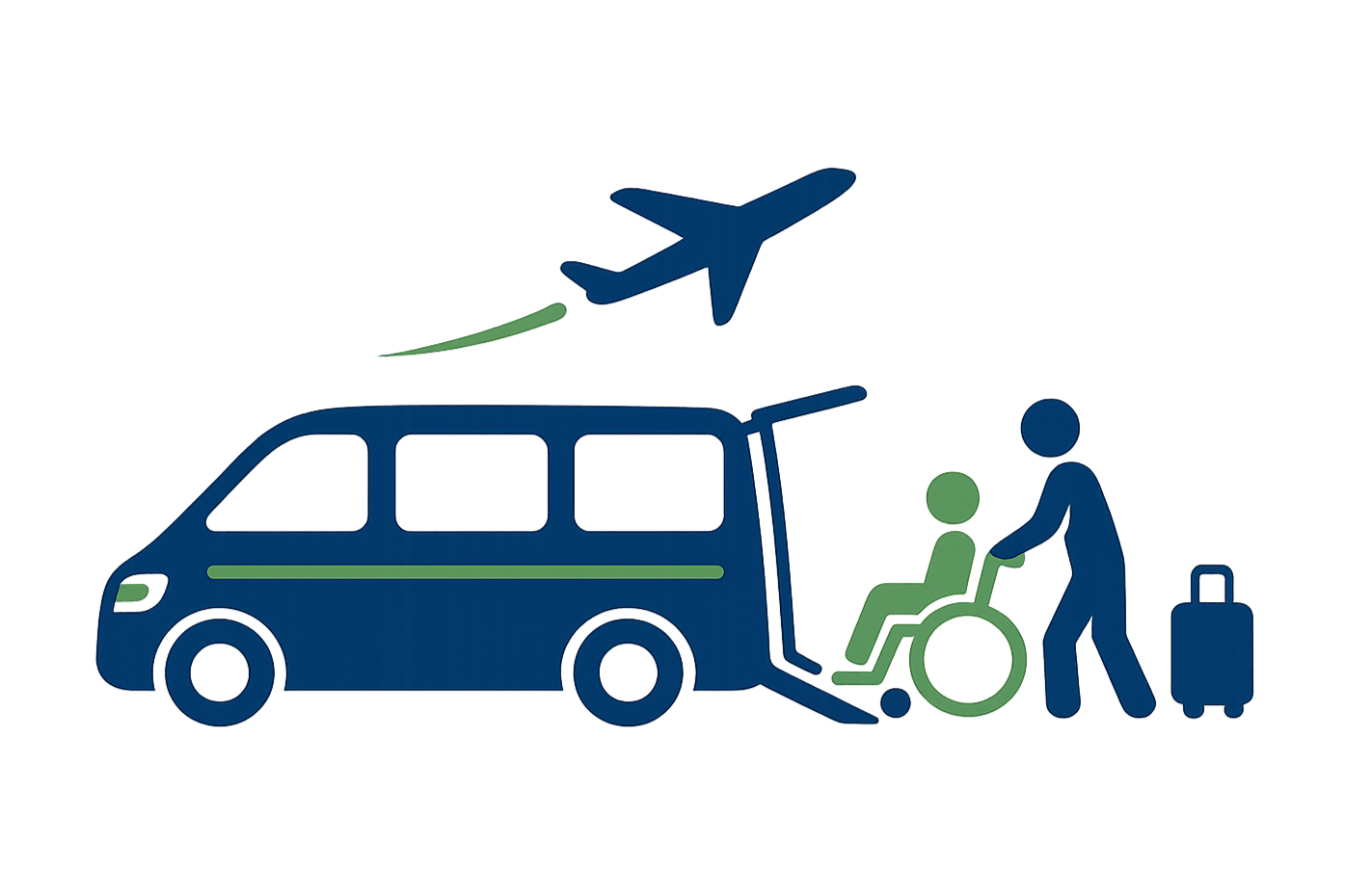 Appointment attendant assisting client during medical visit transportation service