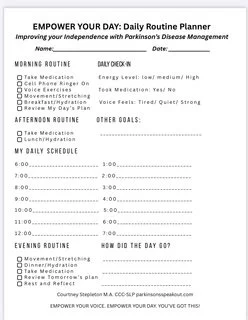 The Parkinson's Routine & Communication Planner