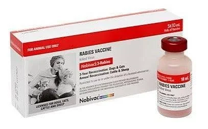 Nobivac 3 Rabies Vaccine for Dogs, Cats & Cattle (No Tags)