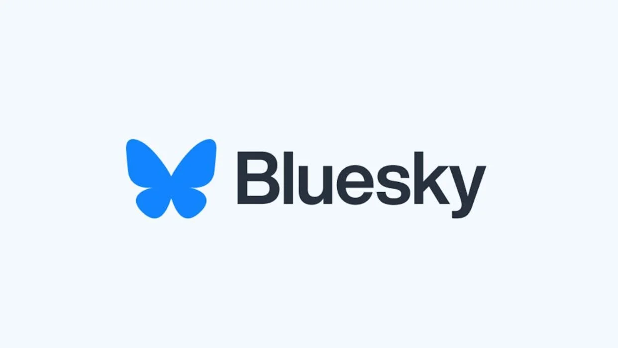 Blue butterfly icon next to the word 'Bluesky' in black text on a light background.