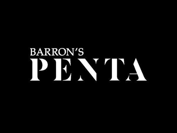 Black background with white text reading "BARRON'S PENTA".