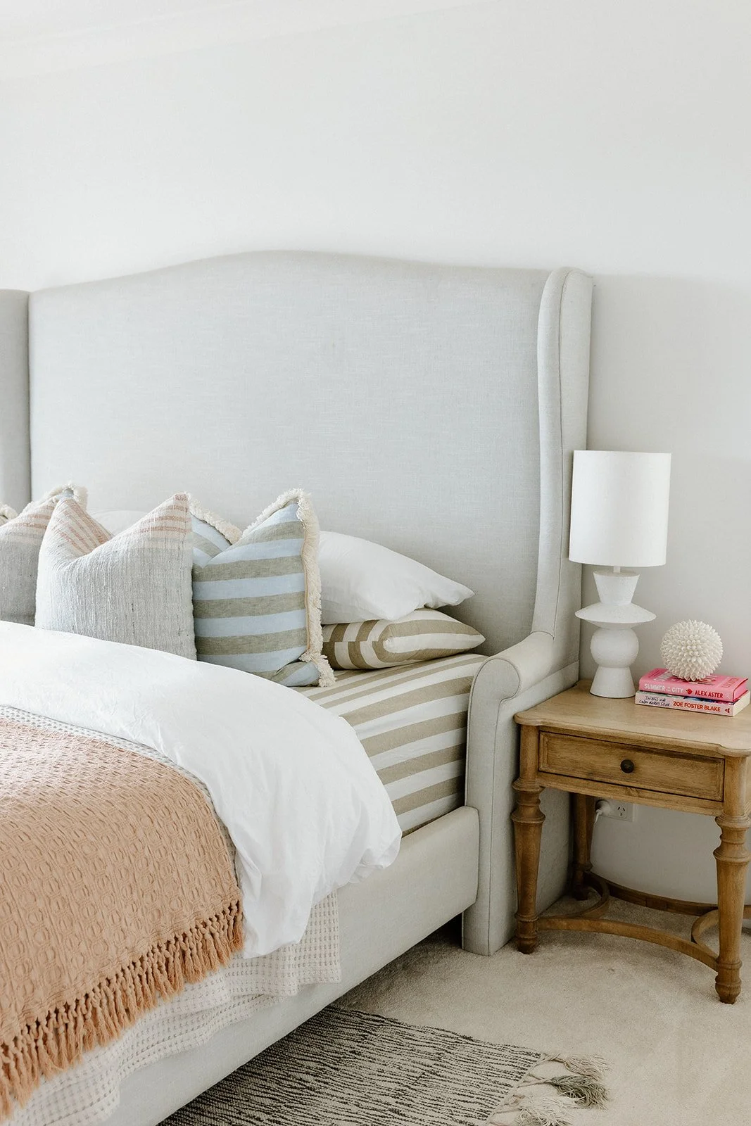 Bedroom design Central Coast with soft tones and layered natural textures.