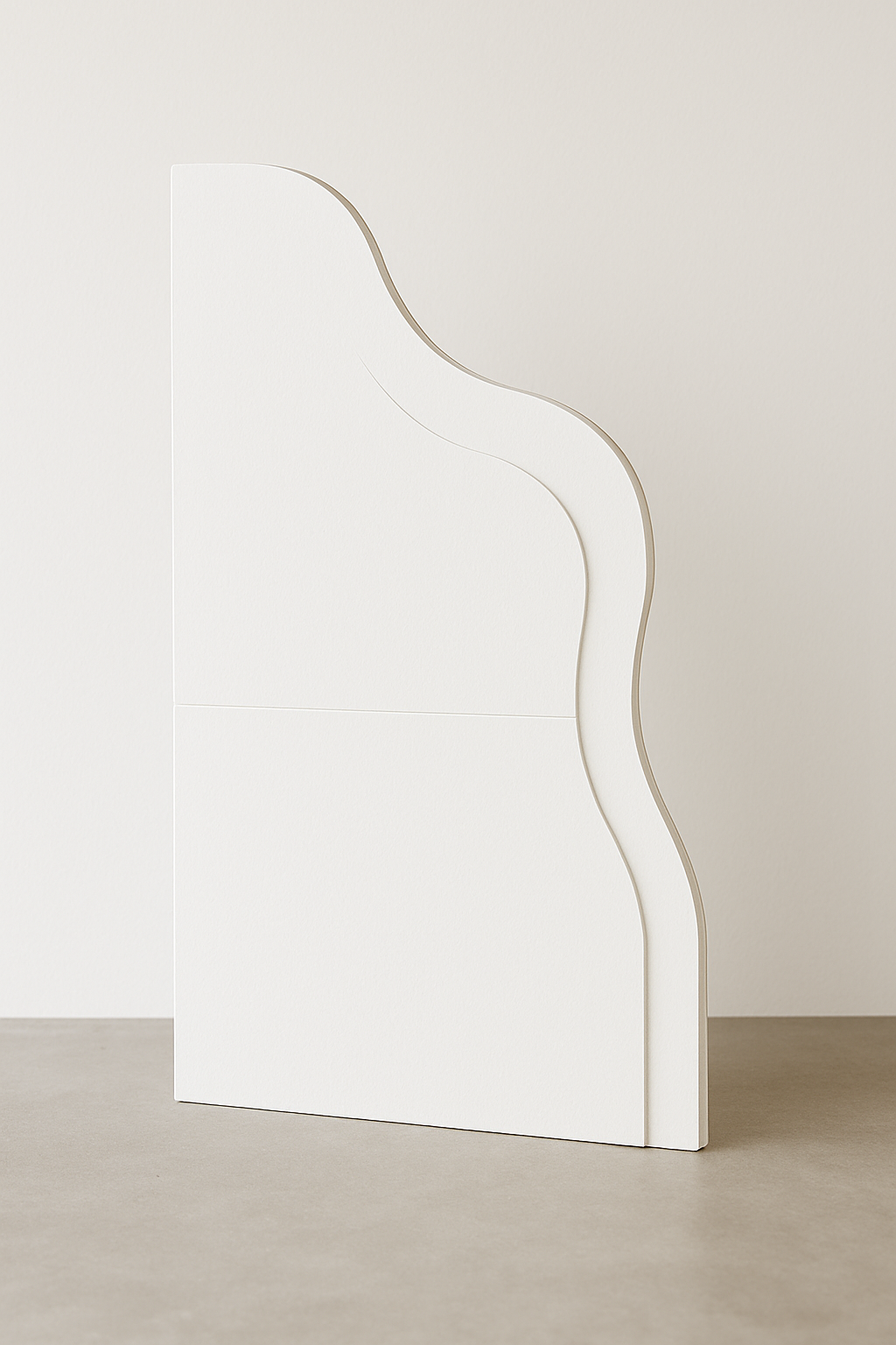 Painted white wave backdrop with curved shape and foldable design. Finished in vivid white wall paint with undercoat. Perfect for event stylists, wedding planners, and creatives. Available to buy in Melbourne.