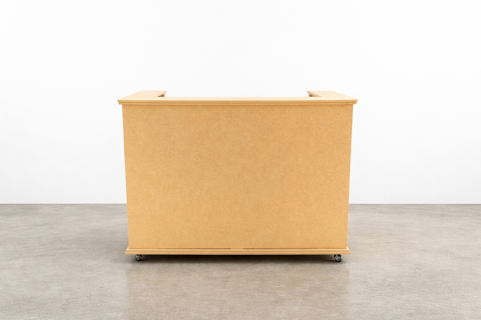 A collapsed Classic Marg event cart folded completely flat to fit inside a car boot. This tool-free collapsible bar cart demonstrates easy transport for mobile vendors and event stylists who need lightweight, portable display furniture that assembles