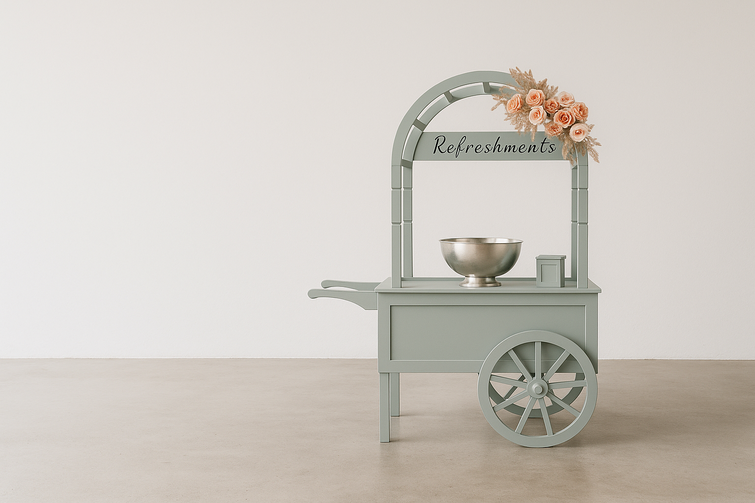 Modular, screw-free custom event cart made in Melbourne, perfect for weddings, markets, and brand activations. Flat-pack design with quick setup and premium finish