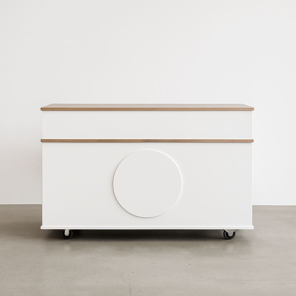 Collapsible event cart for weddings, markets, and brand activations – premium flat-pack cart made in Melbourne