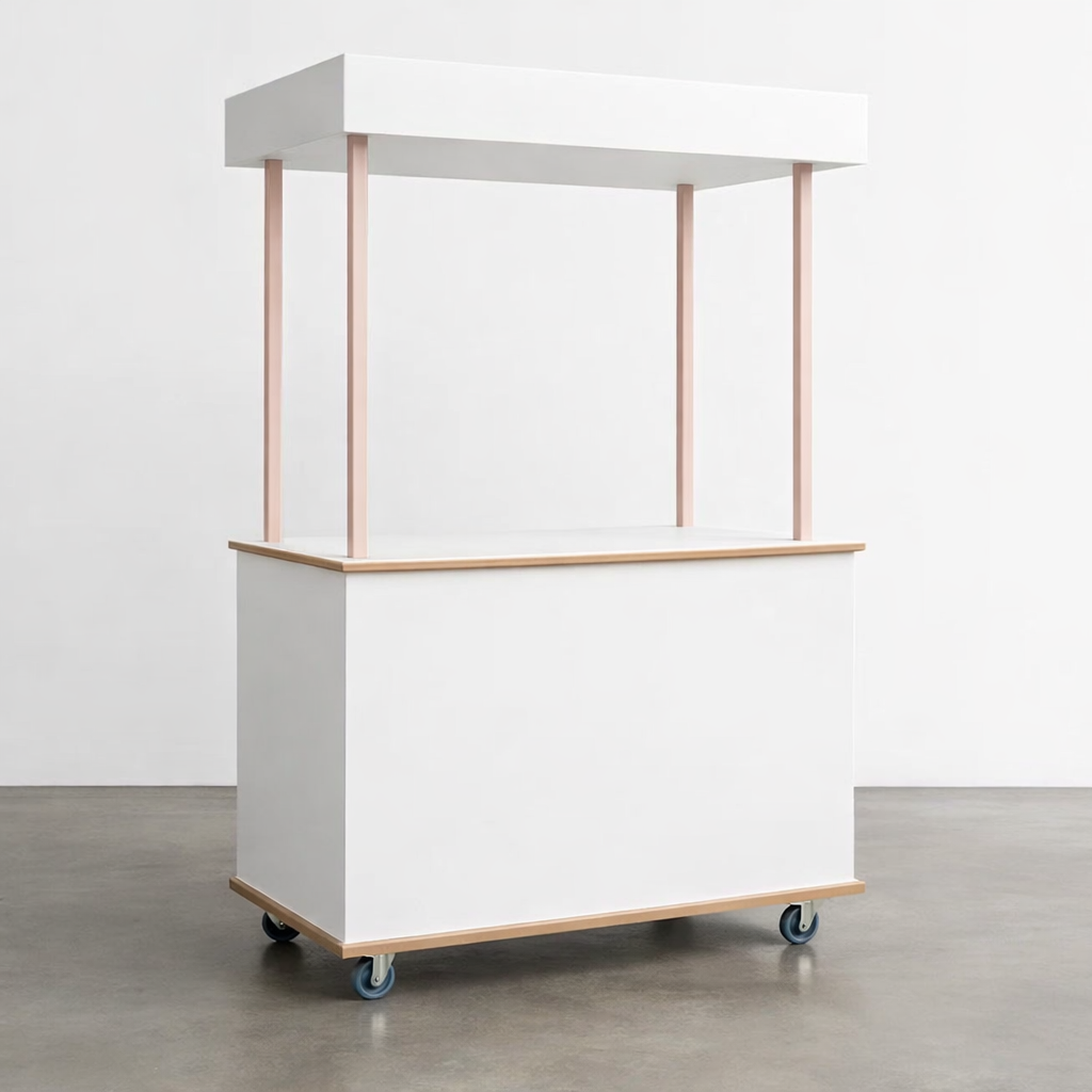 Collapsibel event cart white satin.png