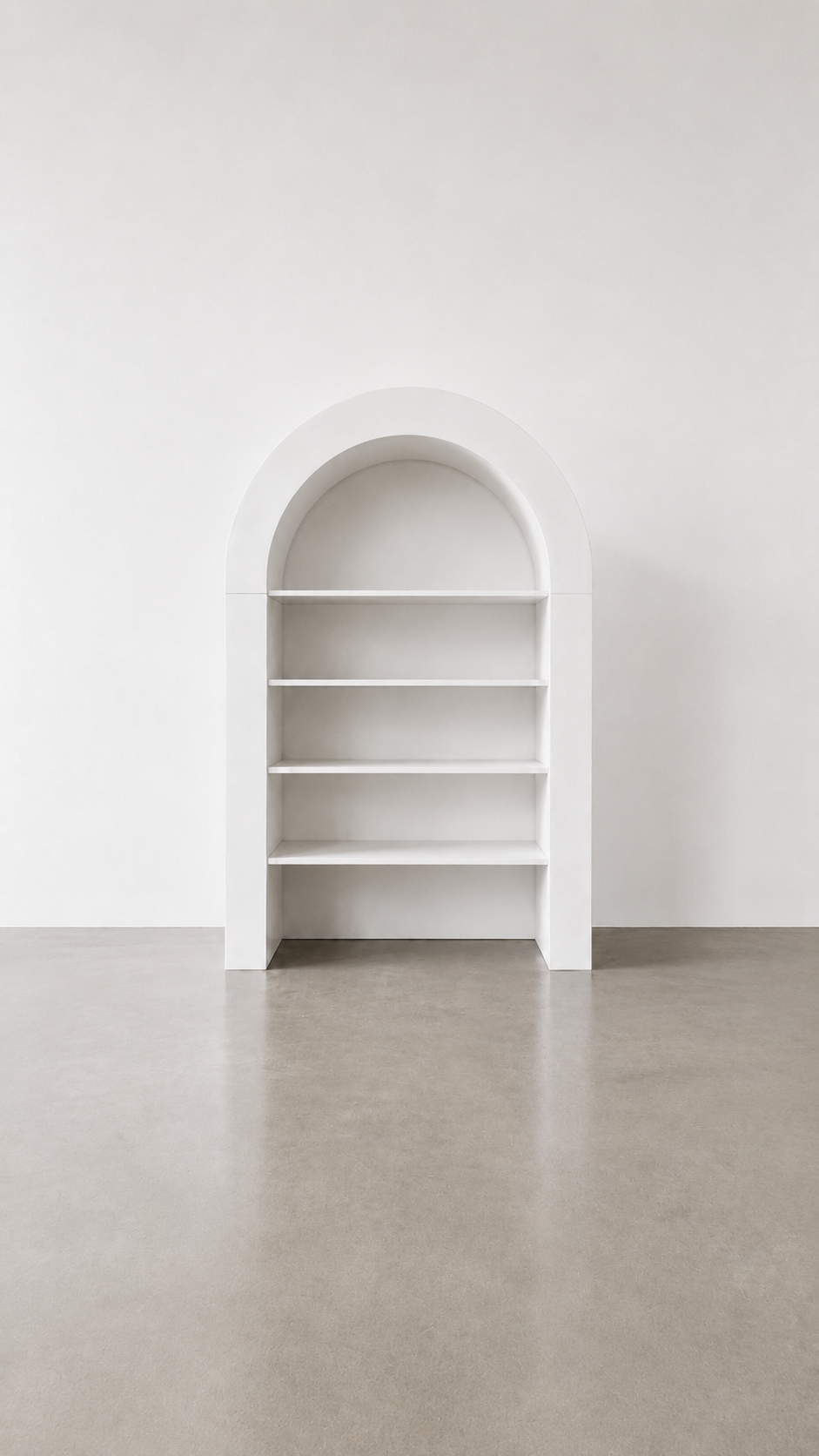 3D arched display with LED lighting white noLED shelves.png