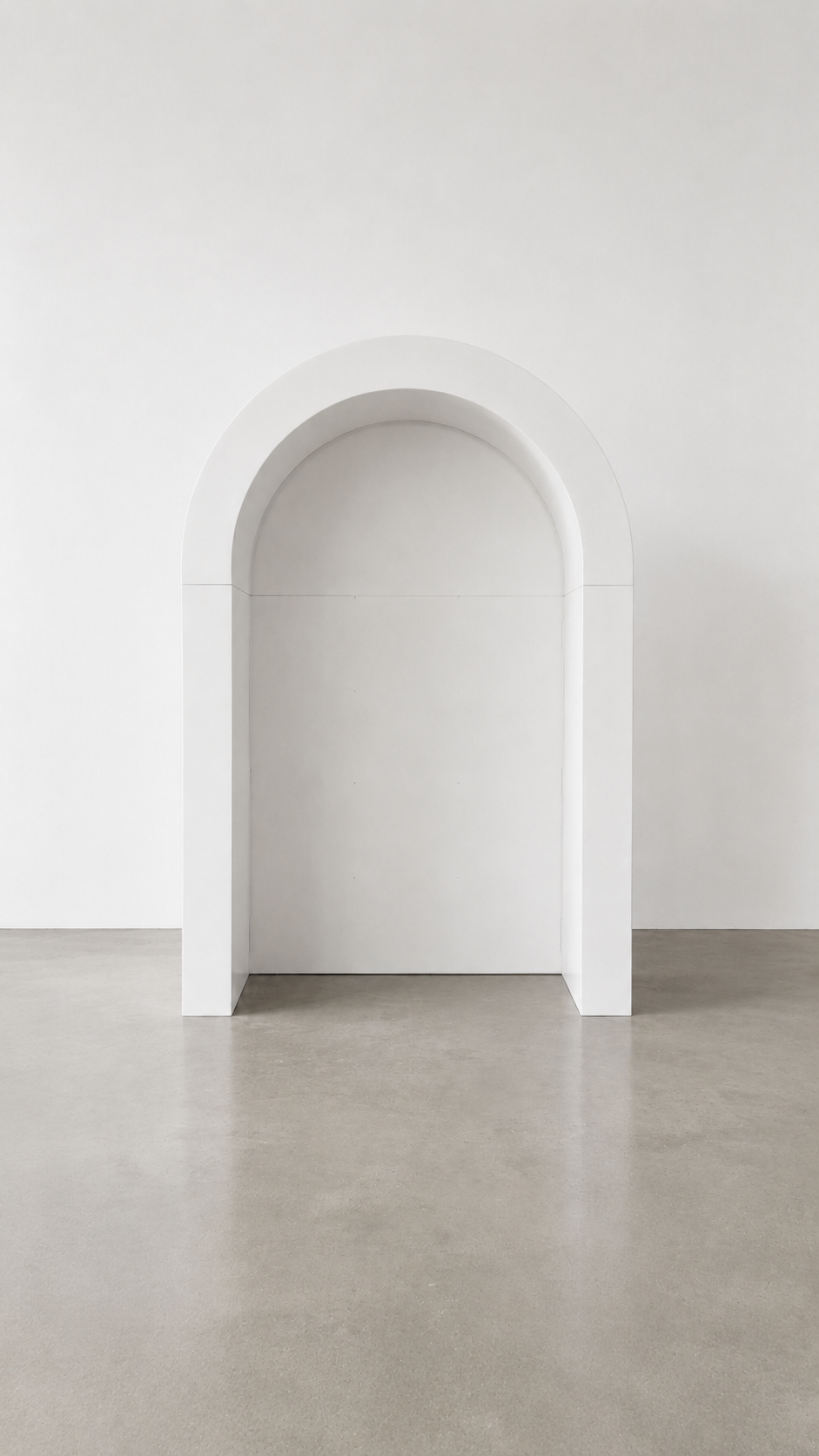 3D arched display with LED lighting white no shelves.png