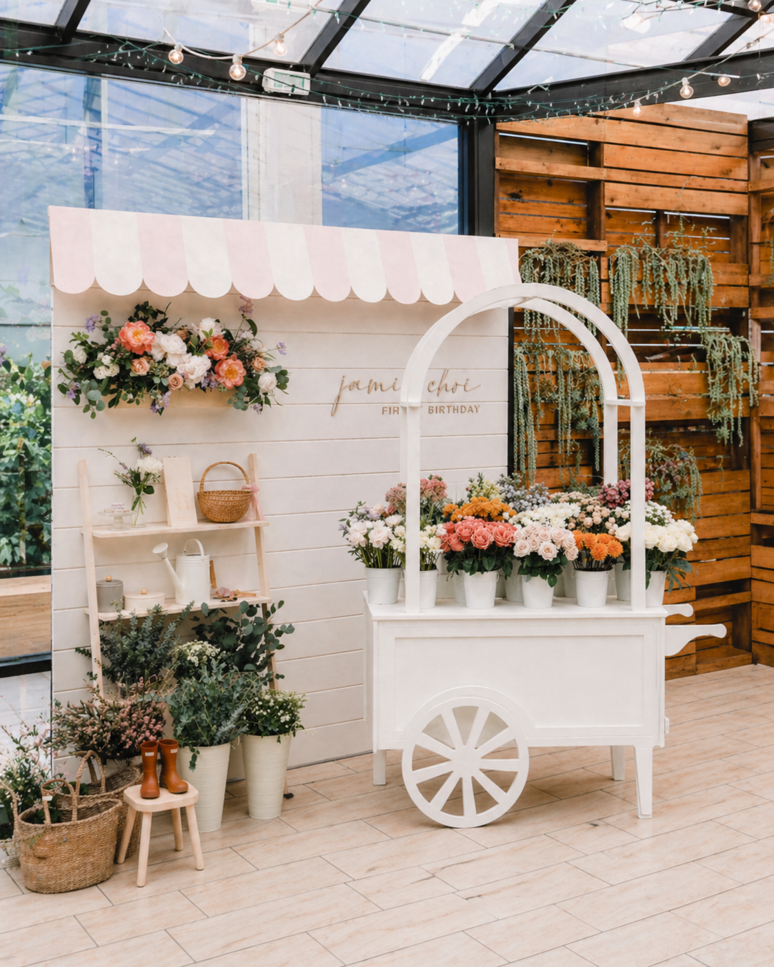 Arched Flower Cart - Collapsible Mobile Floral Bar & Pop-Up Flower Stall