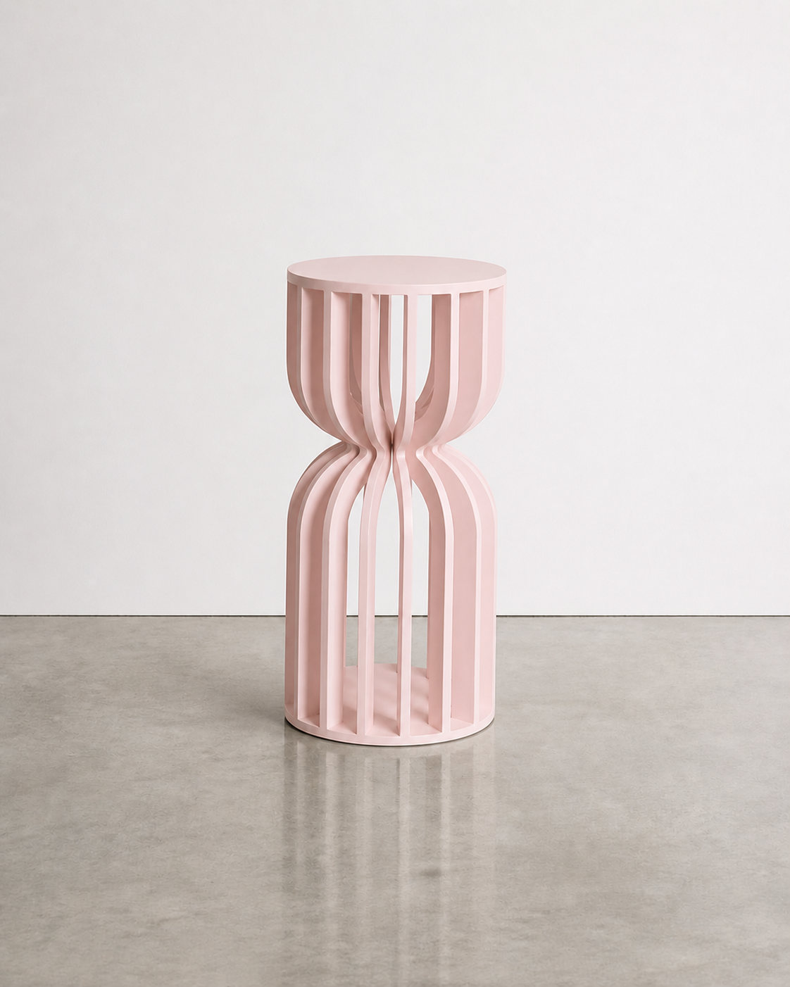 Hourglass plinth for weddings, events and activations pink.png