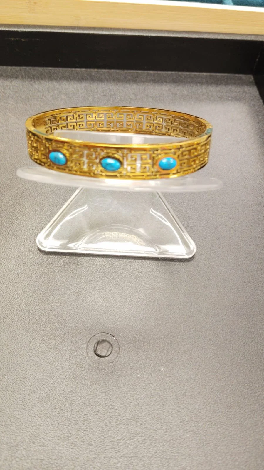 Gold-Plated Turquoise Bracelet (Adult Size)