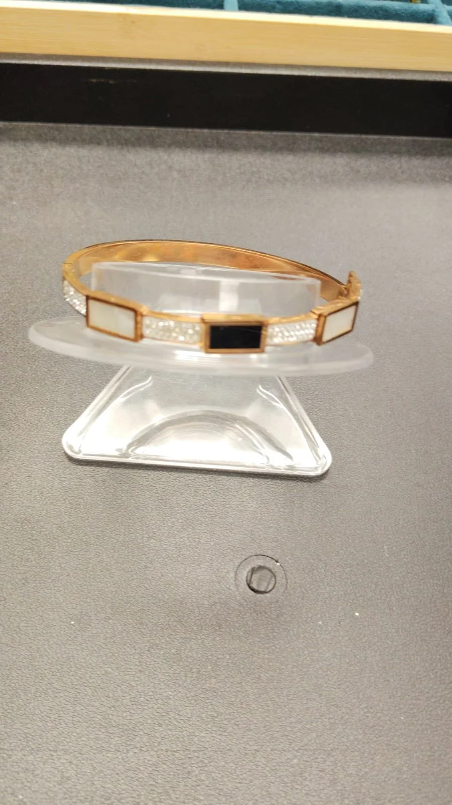 Elegance Gold-Tone Tile Bracelet (Adult Size)