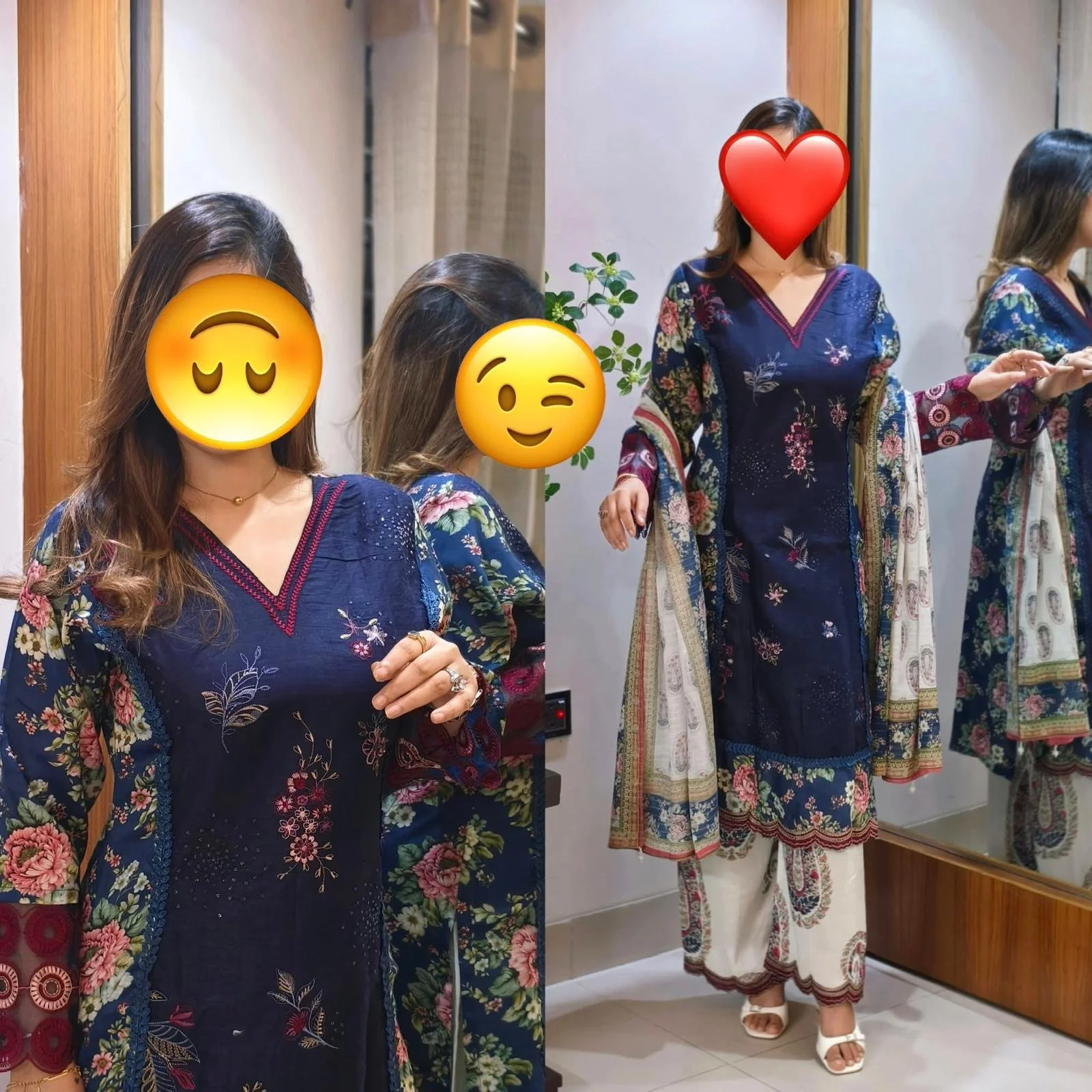 Ethnic Inspired Embroidered Dress: KAMIJ: Premium quality rayon cotton material digital print embroidery sequence cut work with laching full stitched