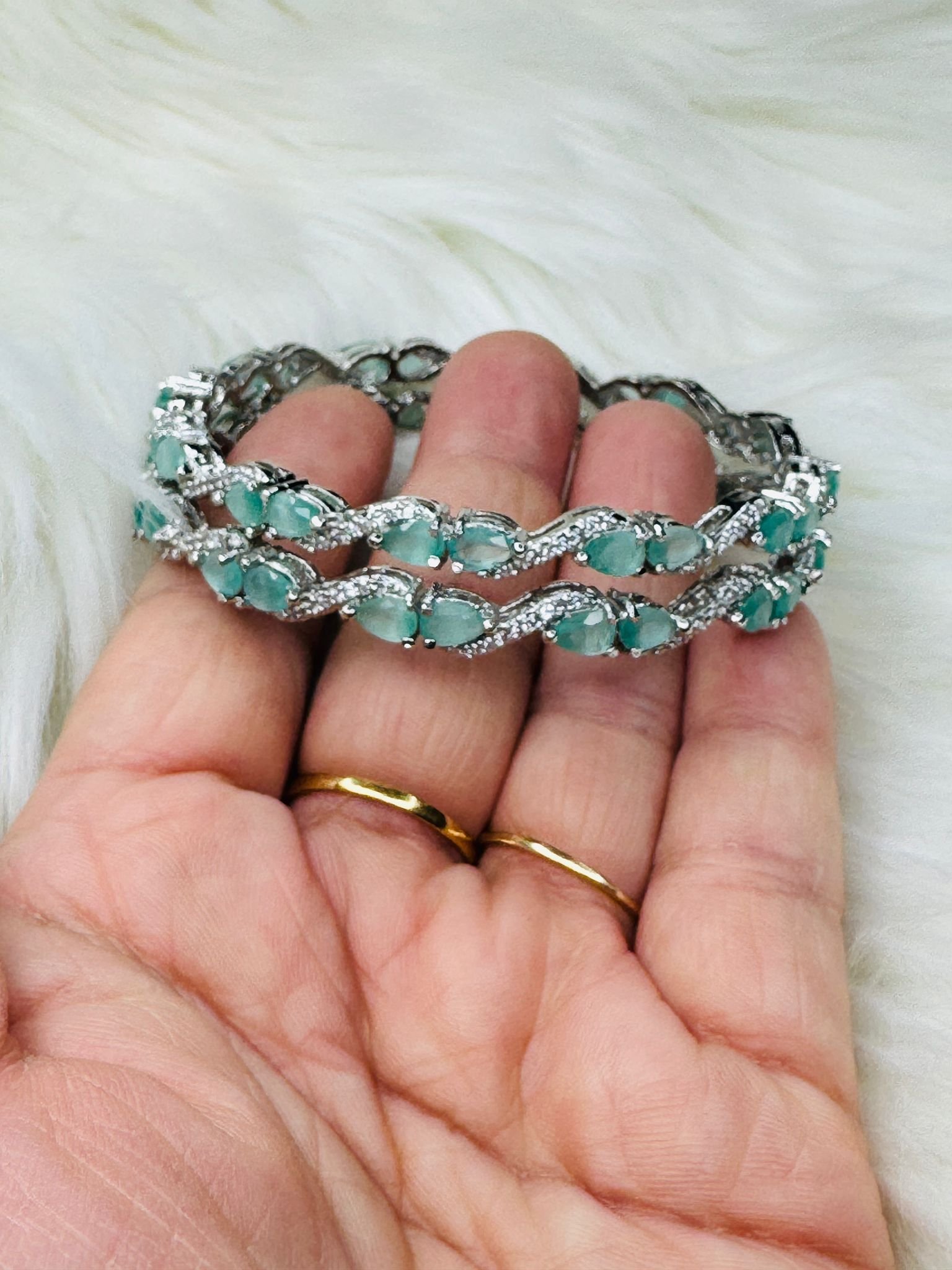 Mint Gemstone Sterling Silver Bracelet