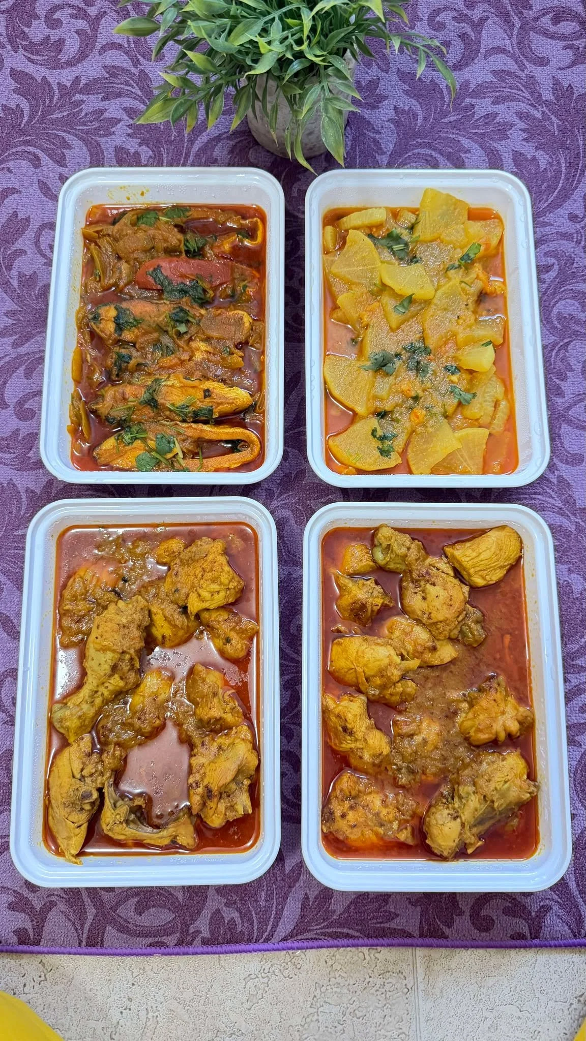 Weekly Meal Curry: 2 box chicken , 1 box fish, 1 box veggies