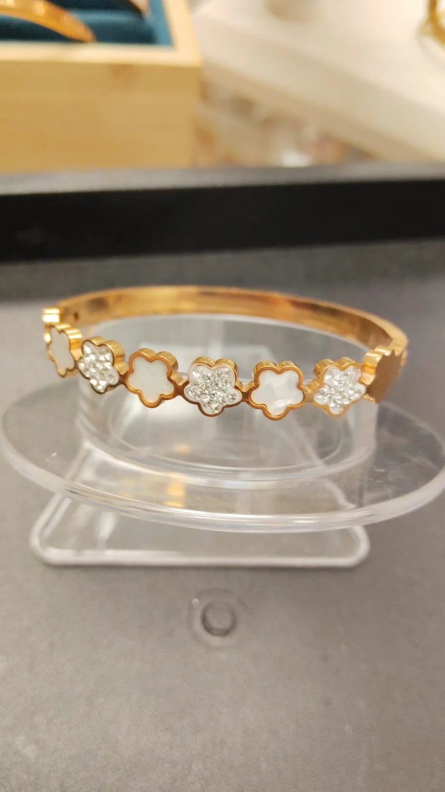 Gold Floral Charm Kids Bracelet