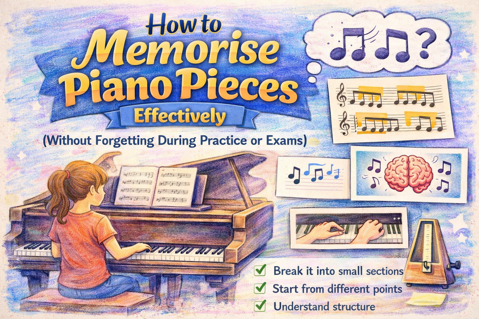 How to Memorise Piano Pieces Effectively (Without Forgetting During Practice or Exams)