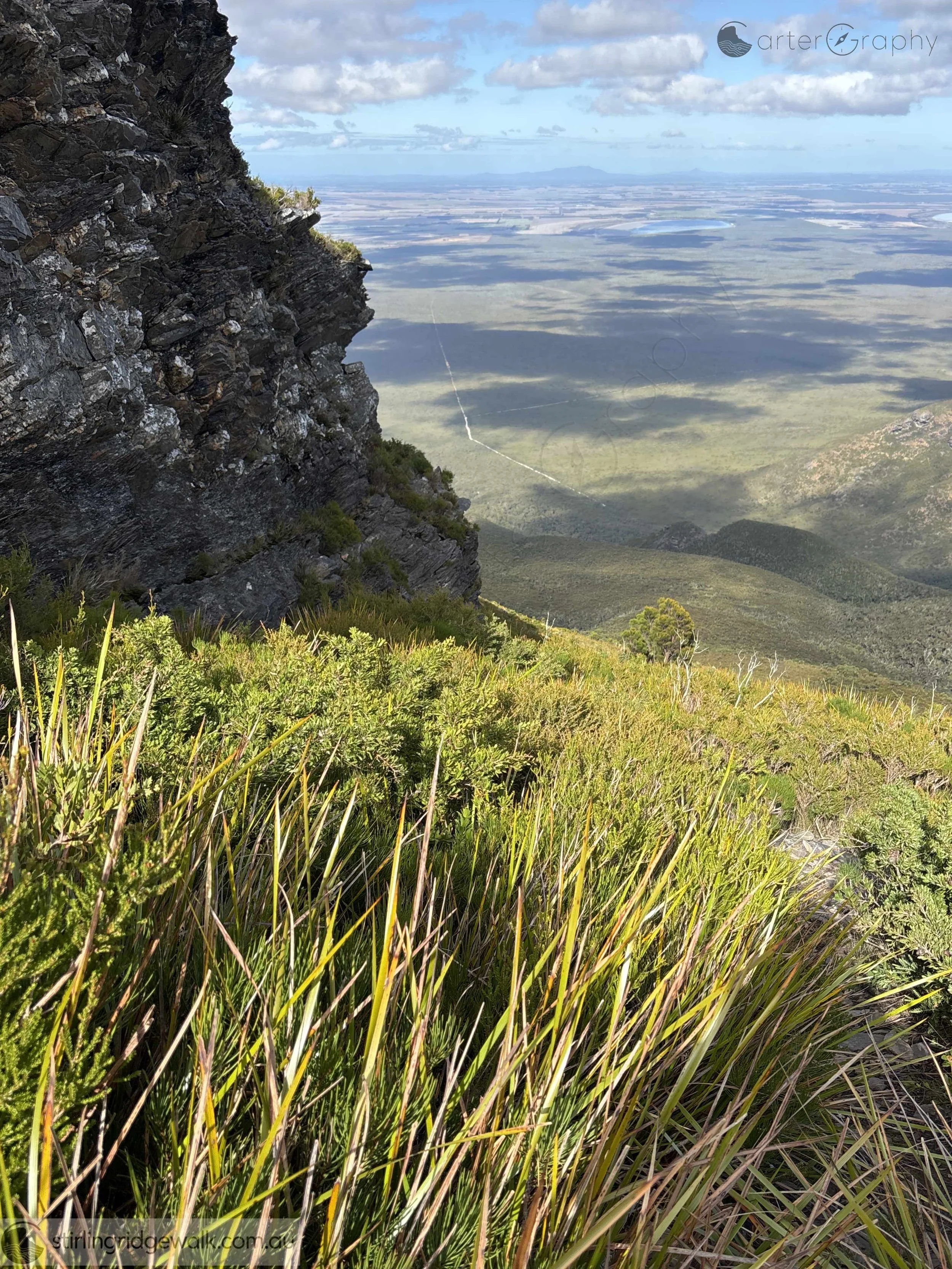 Taken from Isongerup South Peak with views of South Isongerup track to the south.