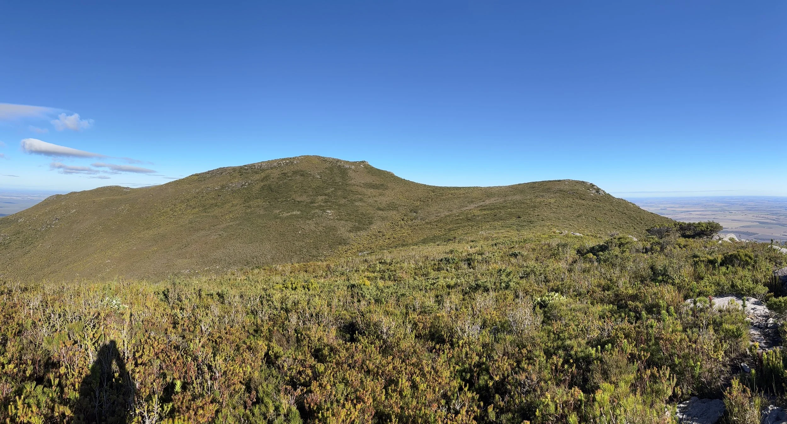 Taken from the saddle between Isongerup Main Peak and Isongerup South Peak, looking towards the broad slopes and summit of Isongerup South Peak.