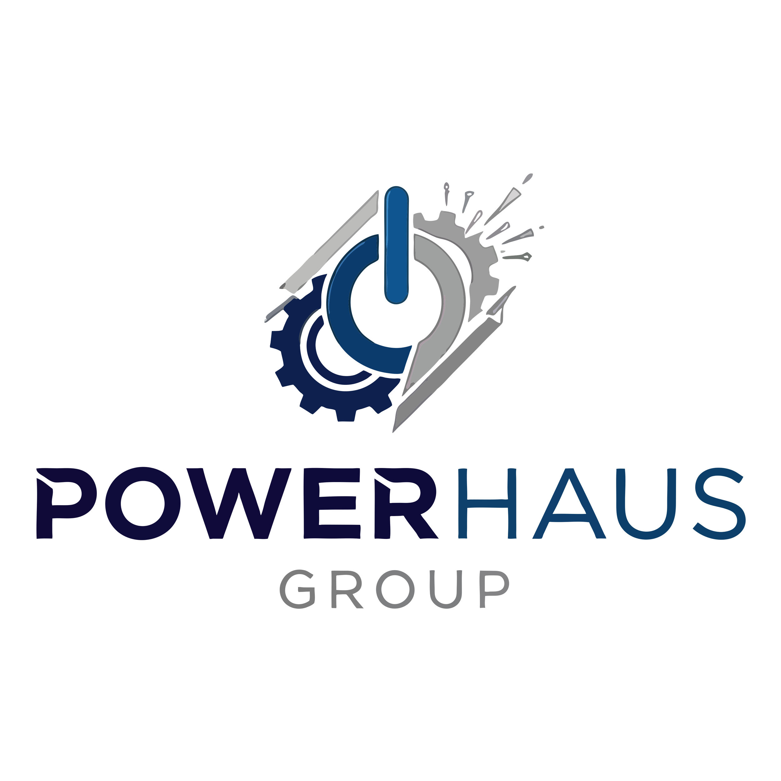 Logo of Powerhaus Group featuring a gear, a wrench, and a splash graphic, with the text 'POWERHAUS GROUP' in bold uppercase letters.