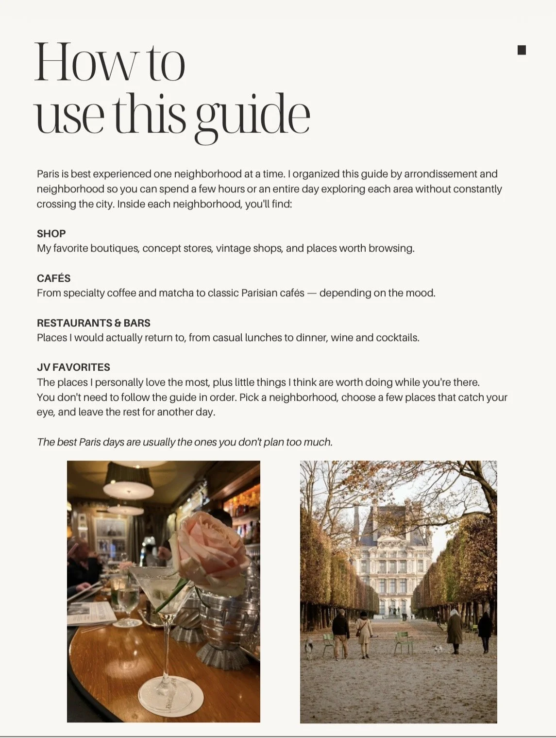 Paris food and travel guide featuring cafés, restaurants, shops and neighbourhoods