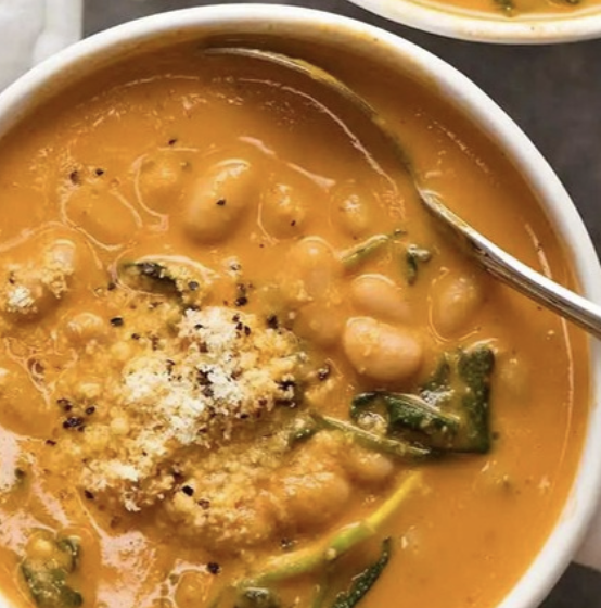 Autumn soup and cream recipes including pumpkin, carrot, spinach and mushroom soup