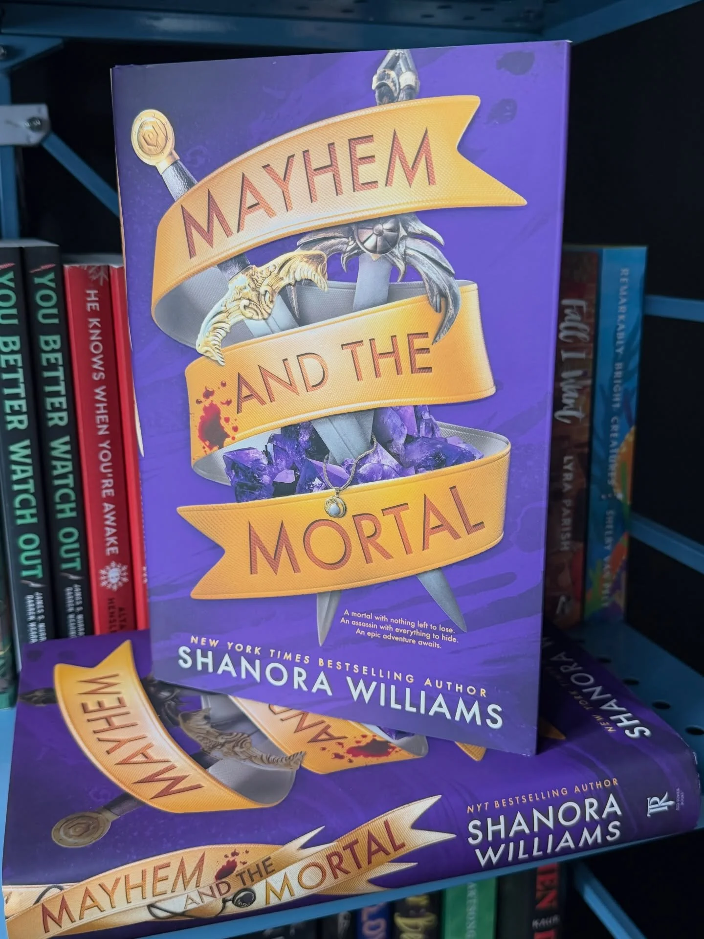 We celebrate black authors over here every day all day!
 
we were especially excited to receive our copies of Mayhem and the Mortal in the mail to stock on our shelves!! And she&rsquo;s got a beautiful cover with and without the dust jacket as well a
