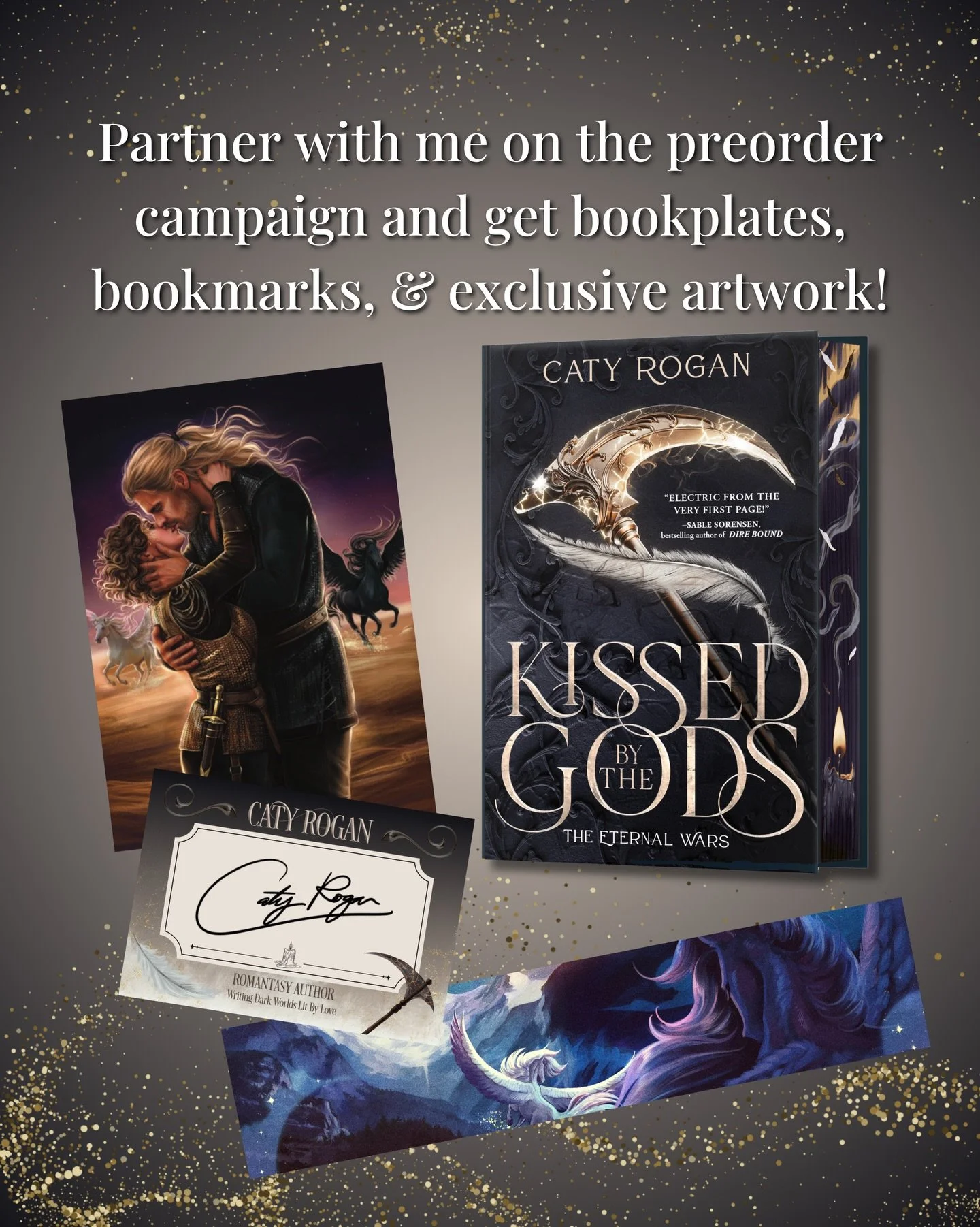 We are so blessed and excited to be one of the indie bookstores chosen by @catyrogan to carry her beautiful limited edition copy of Kissed by the Gods on our shelves! 
The official release date is June 2nd, but we&rsquo;ve made preorders in the shop 