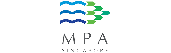 Logo for the Maritime and Port Authority of Singapore, featuring wavy lines above the text.