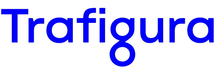 The word 'trafigura' written in blue with a stylized font.