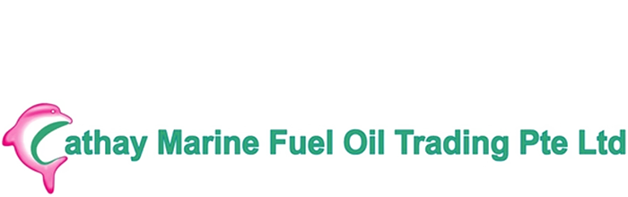 Logo of Cathay Marine Fuel Oil Trading Pte Ltd with pink and green design.