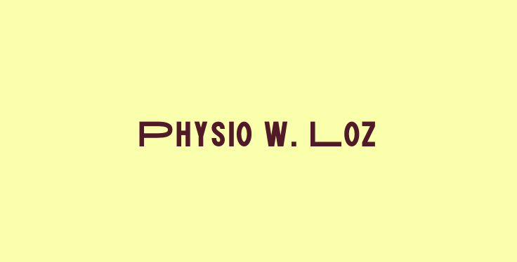 Text reading 'PHYSIO W. LOZ' on a light yellow background.