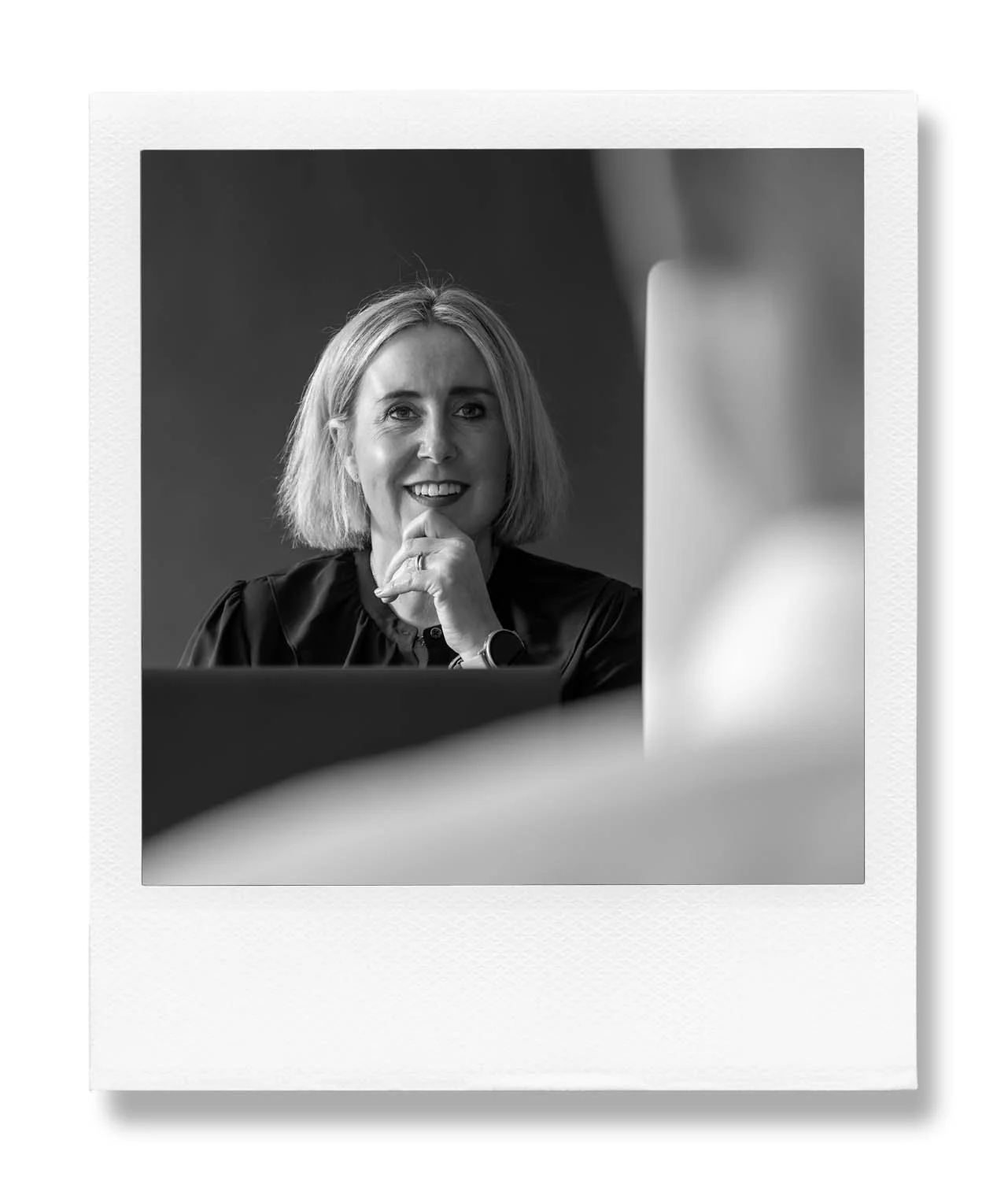 Alex Shufflebottom Jones in a meeting with a client