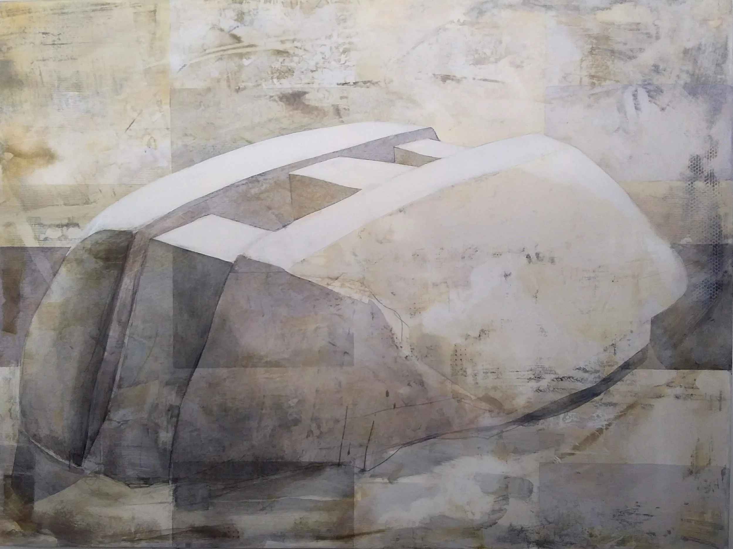 Abstract painting of a stylized house