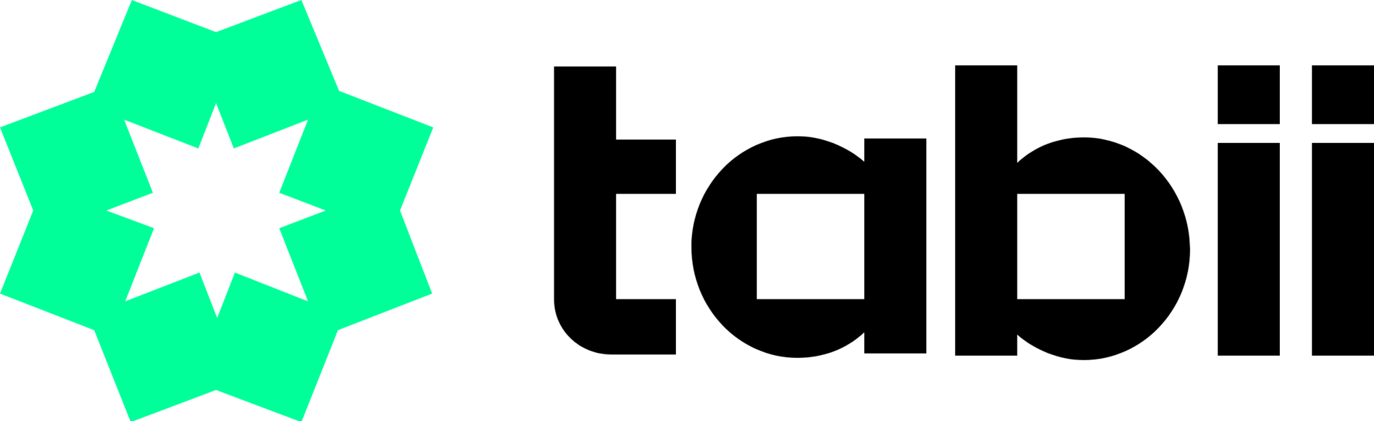 A turquoise geometric star shape with a black star in the center, next to the word 'STAR' in bold black letters.