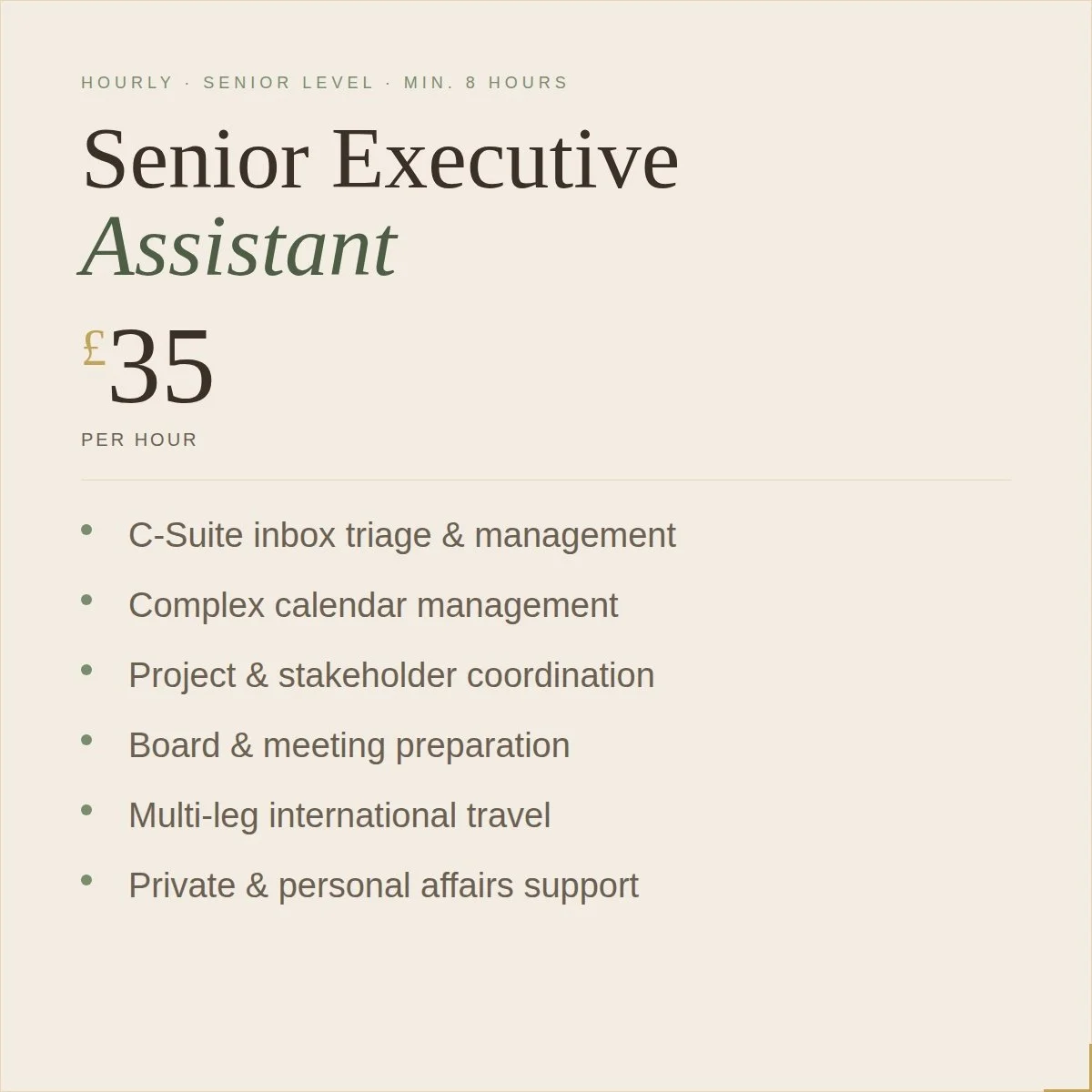 Executive Assistant (8 Hour Minimum)