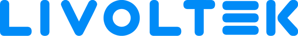 Texto en azul que dice 'LIVOLTEK'.