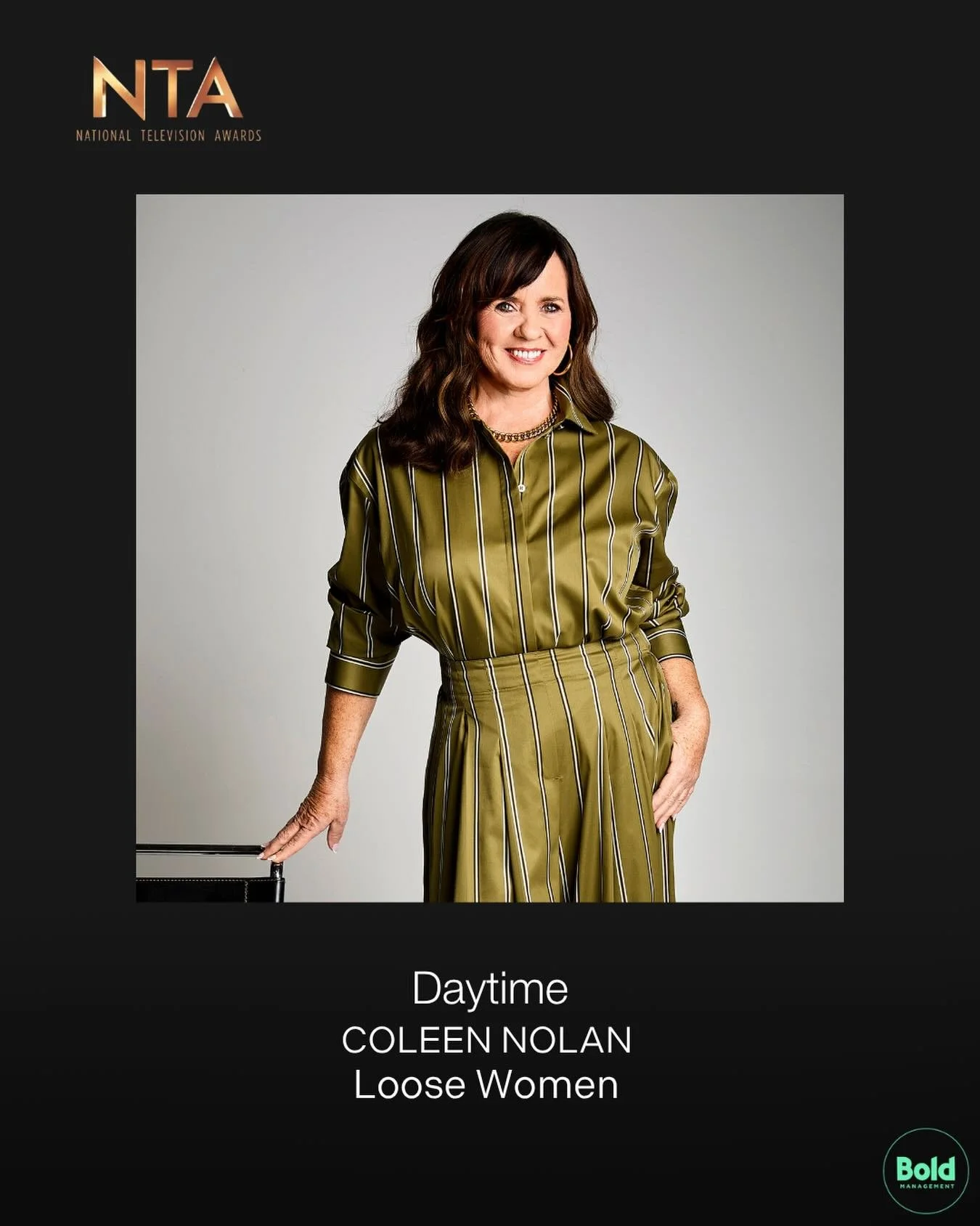 A big congratulations to the lovely @coleen_nolan who is up for an @officialntas along with her fellow @loosewomen under the daytime category ✨