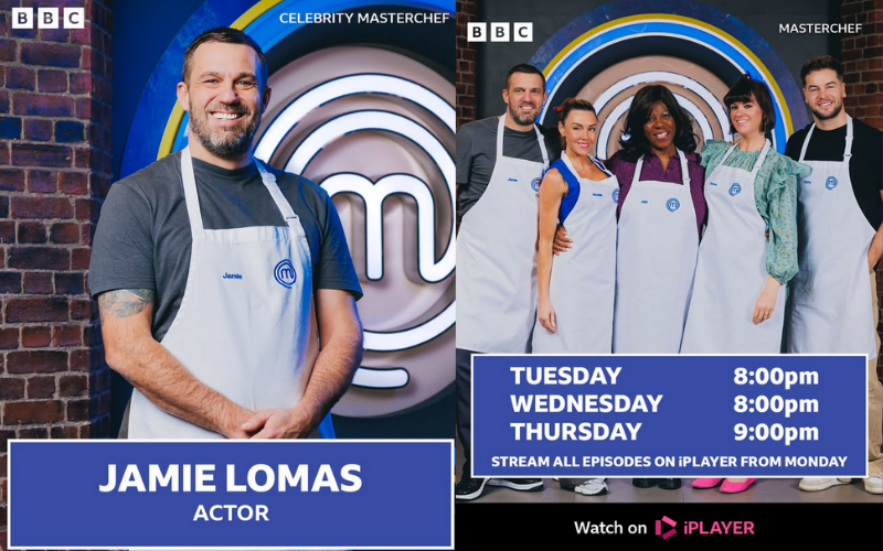 Jamie Lomas on Celebrity MasterChef, represented by Bold Management