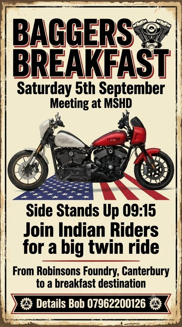 Baggers breakfast    all together breakfast ride