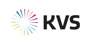 KVS logo with colorful circular design and bold black letters