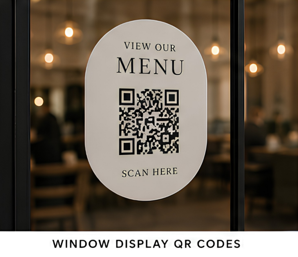 Window Display QR Codes.

Turn passing foot traffic into website visitors. Encourage potential customers to browse your services, book appointments or view your products, even when your business is closed.