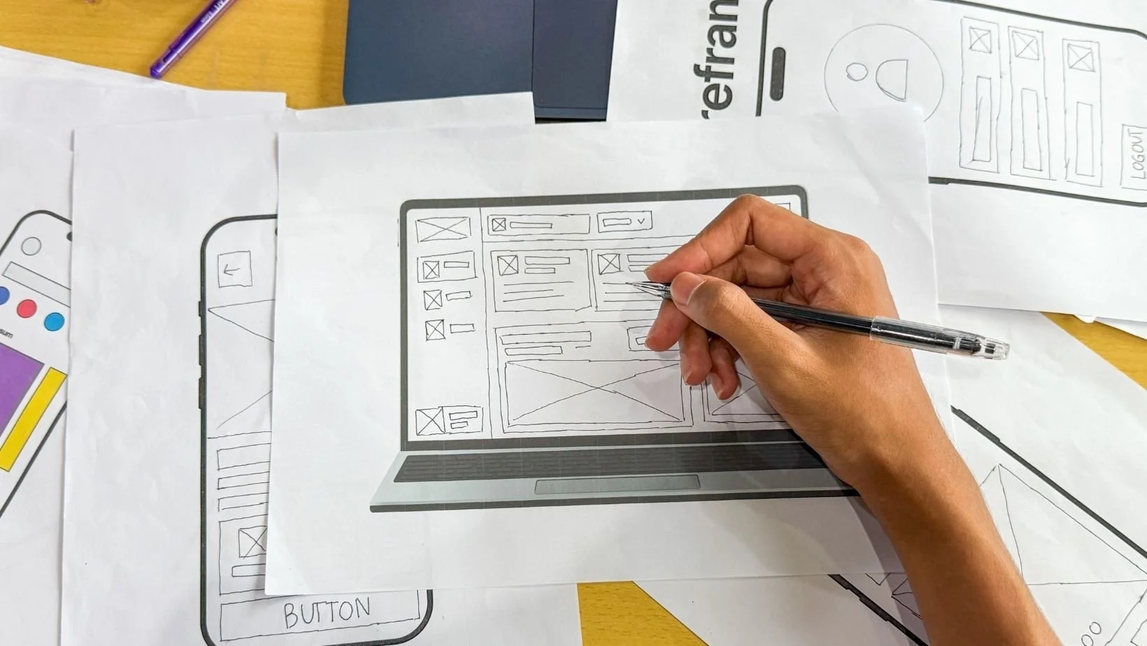 website wireframe structure