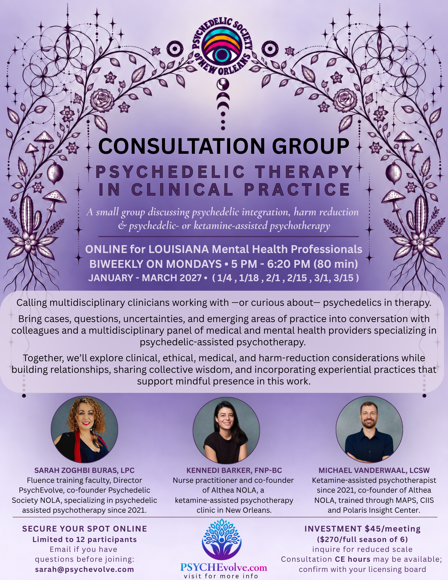 CONSULTATION GROUP - JANUARY - MARCH 2027 • (1/4, 1/18, 2/1, 2/15, 3/1, 3/15)